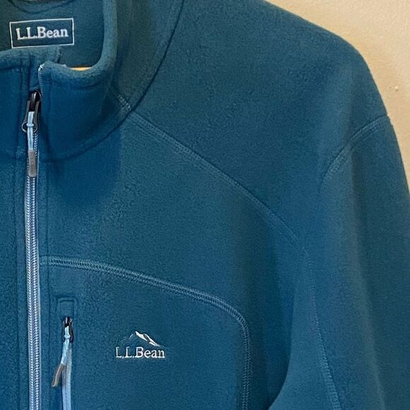 L.L. Bean Teal Blue Fleece Slightly Fitted Full Zip Jacket XL Reg - Picture 3 of 6